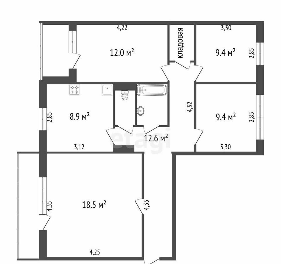 квартира г Красноярск р-н Железнодорожный ул Менжинского 8 фото 19