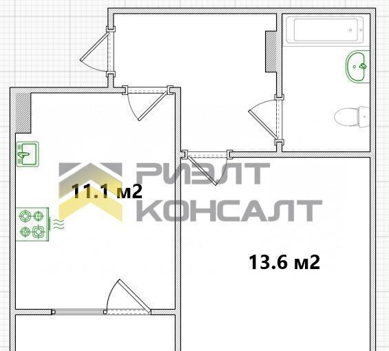 квартира г Омск р-н Советский ул Малиновского 14к/2 фото 18