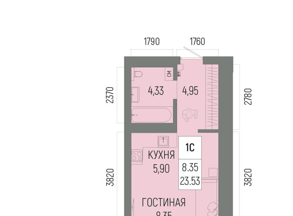 квартира г Уфа р-н Октябрьский ЖК «Новатор» 2 Глумилино-1 мкр фото 1