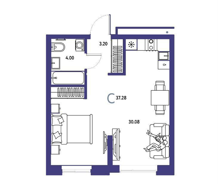 квартира г Тюмень р-н Калининский ул Андрея Кореневского 1 корп. 1 фото 2