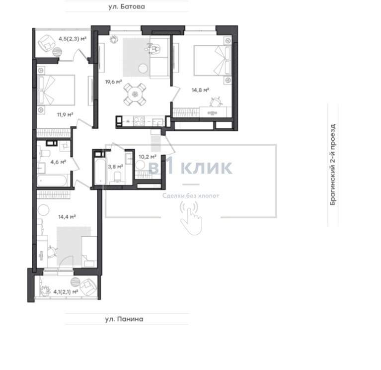 квартира г Ярославль р-н Дзержинский проезд 2-й Брагинский улица фото 15