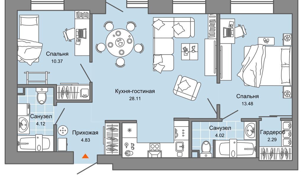 квартира г Екатеринбург п Широкая Речка Академический ЖК «Лес» Площадь 1905 Года фото 1