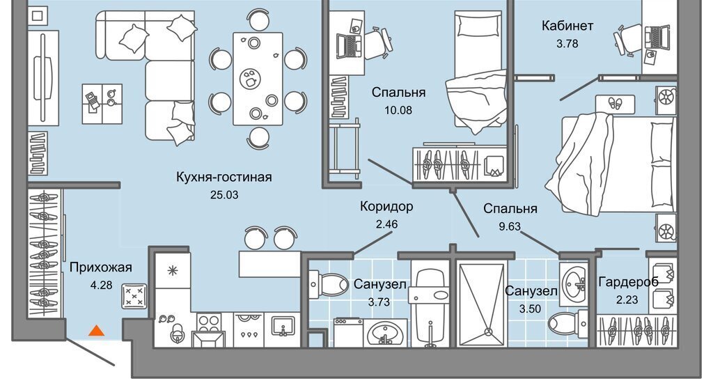 квартира г Екатеринбург п Широкая Речка Академический ЖК «Лес» Площадь 1905 Года фото 1