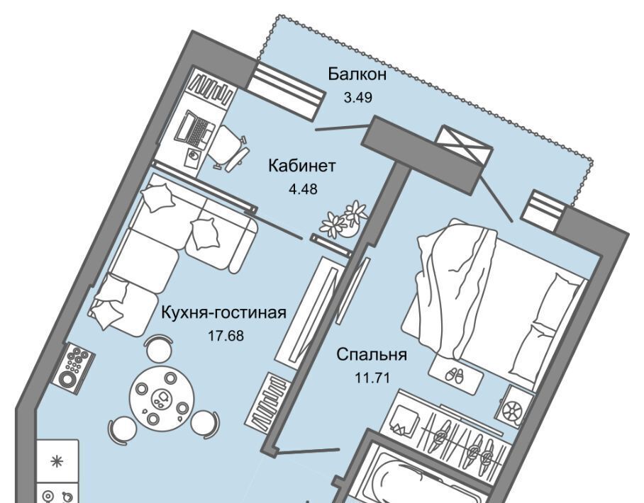 квартира г Екатеринбург п Широкая Речка Чкаловская ЖК «Лес» фото 1