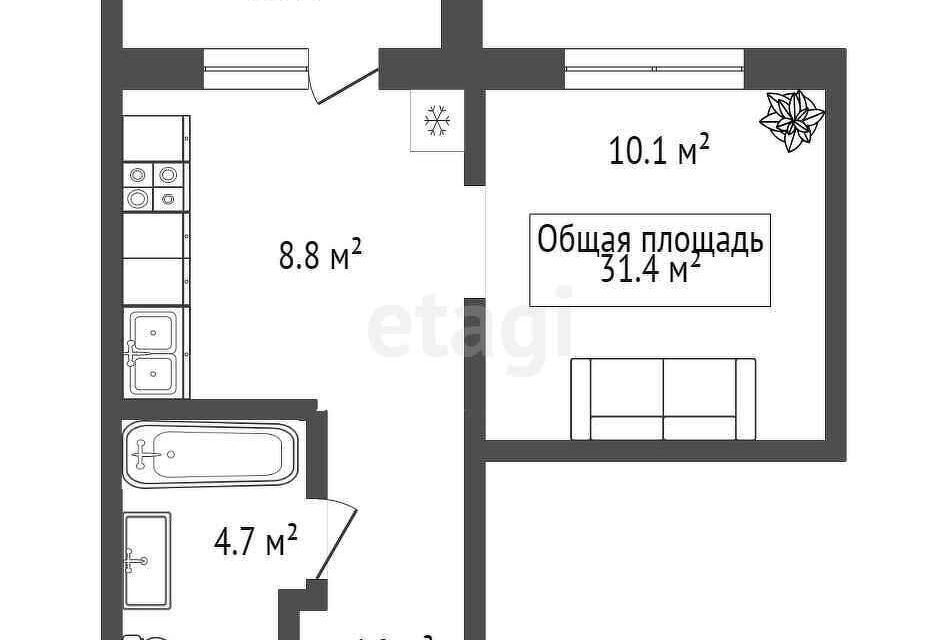 квартира г Новосибирск р-н Кировский ул Сибиряков-Гвардейцев 53/10 Новосибирск городской округ фото 10