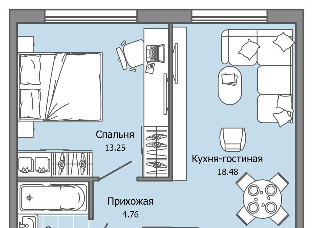 квартира г Ульяновск р-н Засвияжский Город Новаторов жилой комплекс, 2 фото 1