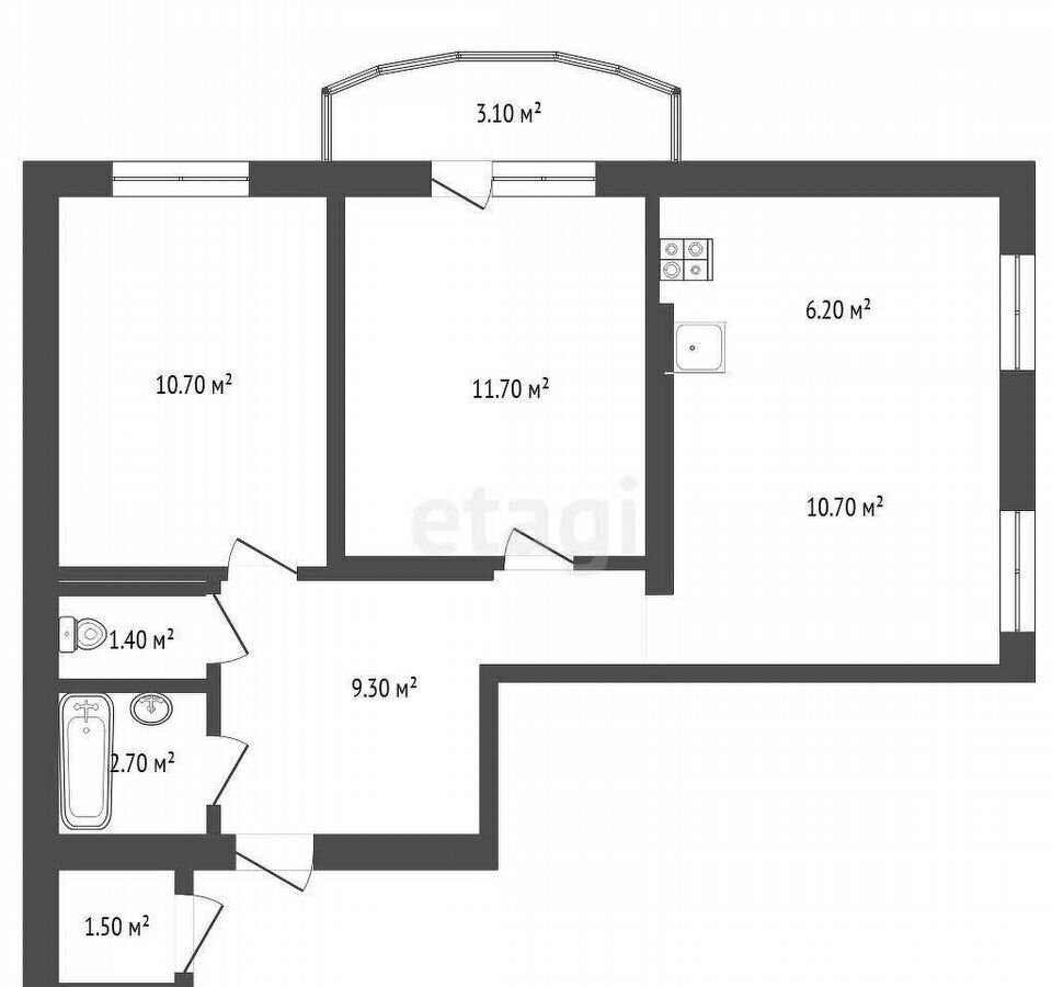 квартира г Тюмень р-н Ленинский ул Героев космоса 13к/1 фото 30