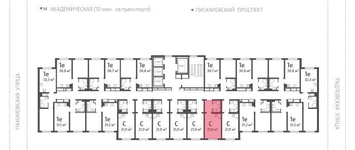 квартира г Санкт-Петербург метро Академическая ул Пахомовская 12к/2 округ Полюстрово фото 2