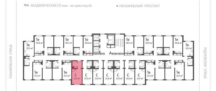 квартира г Санкт-Петербург метро Академическая ул Пахомовская 12к/2 округ Полюстрово фото 2