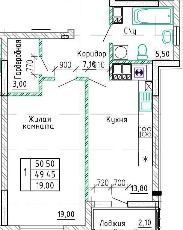 квартира г Калининград р-н Ленинградский ул Орудийная 38в ЖК «Орудийная Делюкс» фото 2