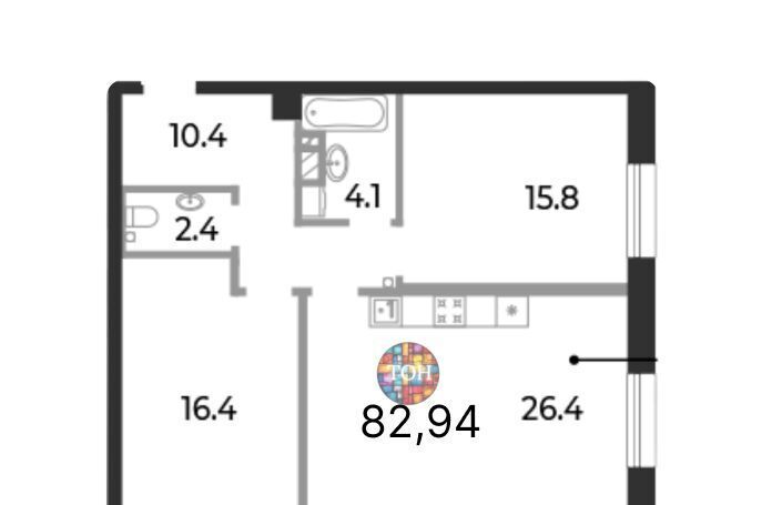 квартира г Санкт-Петербург метро Крестовский Остров пр-кт Петровский 9к/2 округ Петровский фото 2