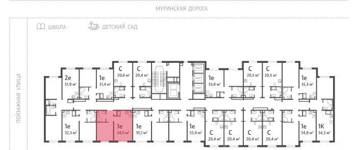 квартира г Санкт-Петербург метро Академическая Пейзажный квартал Цветной Город жилой комплекс фото 2