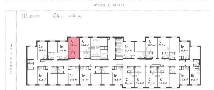 квартира г Санкт-Петербург метро Академическая Пейзажный квартал Цветной Город жилой комплекс фото 2