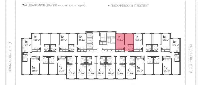 квартира г Санкт-Петербург метро Академическая ул Пахомовская 12к/2 ЖК «Ручьи» округ Полюстрово фото 2