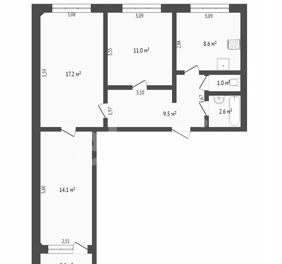 квартира г Комсомольск-на-Амуре ул Водонасосная 1к/4 фото 10