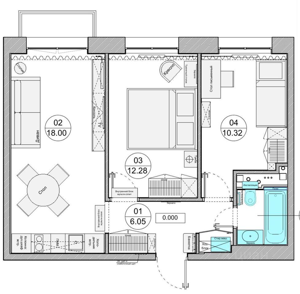 квартира г Москва Berezovaya Alleya, владение 17А строение 19, Moskva, Russia, 127273, Московская область фото 2