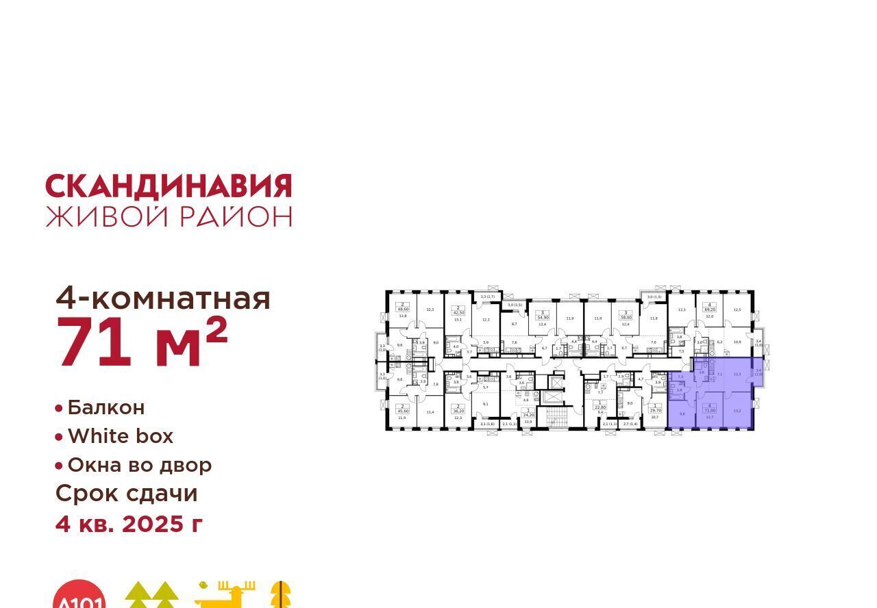 квартира г Москва п Сосенское ЖК Скандинавия 25/1 метро Бунинская аллея фото 2