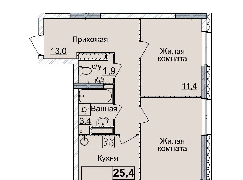 квартира г Нижний Новгород р-н Нижегородский Горьковская ЖК «Горизонты Нижнего» фото 1