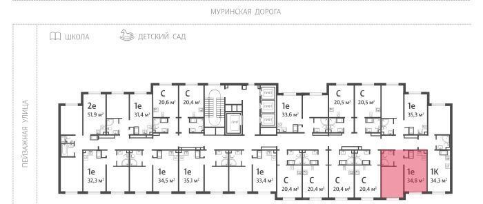 квартира г Санкт-Петербург метро Академическая Пейзажный квартал Цветной Город жилой комплекс фото 2