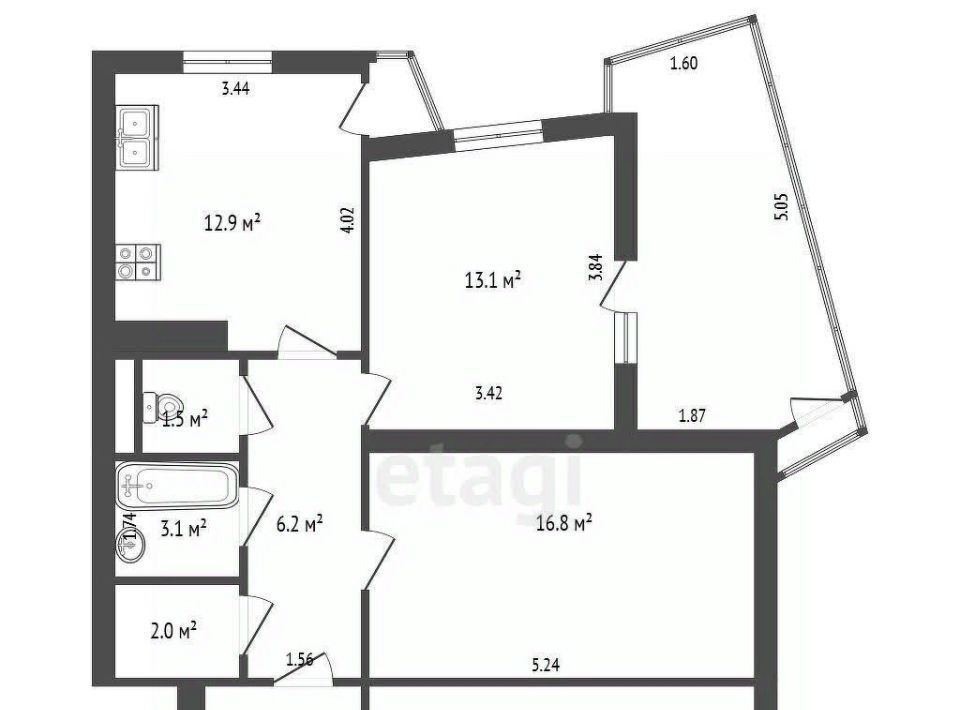 квартира г Калуга р-н Октябрьский ул Тарутинская 231к/9 фото 2