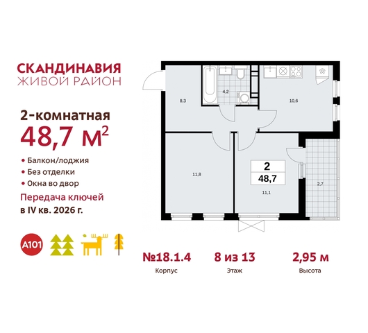 жилой район «Скандинавия» Сосенское, жилой комплекс Скандинавия, 18. 1.4, Бутово фото