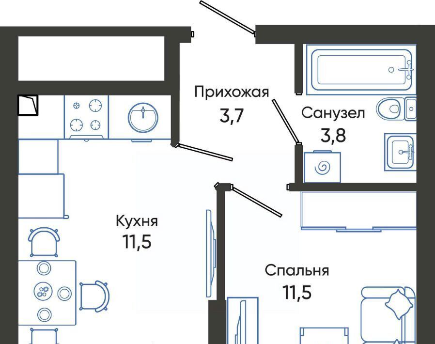 квартира г Новороссийск р-н Центральный ЖК Облака 2 фото 1