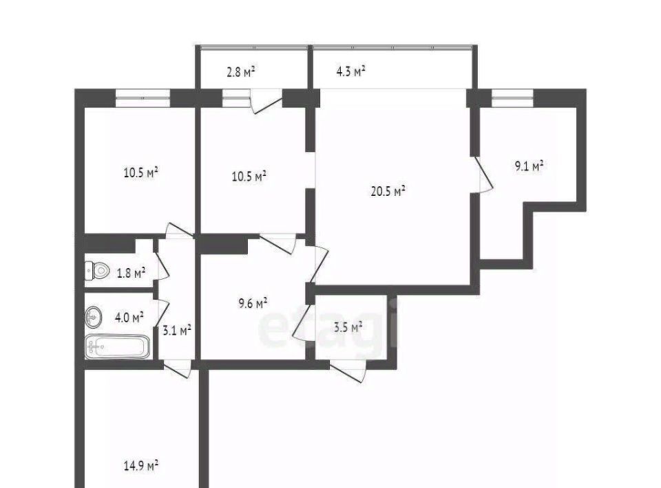 квартира г Красноярск р-н Советский ул Алексеева 21 фото 39