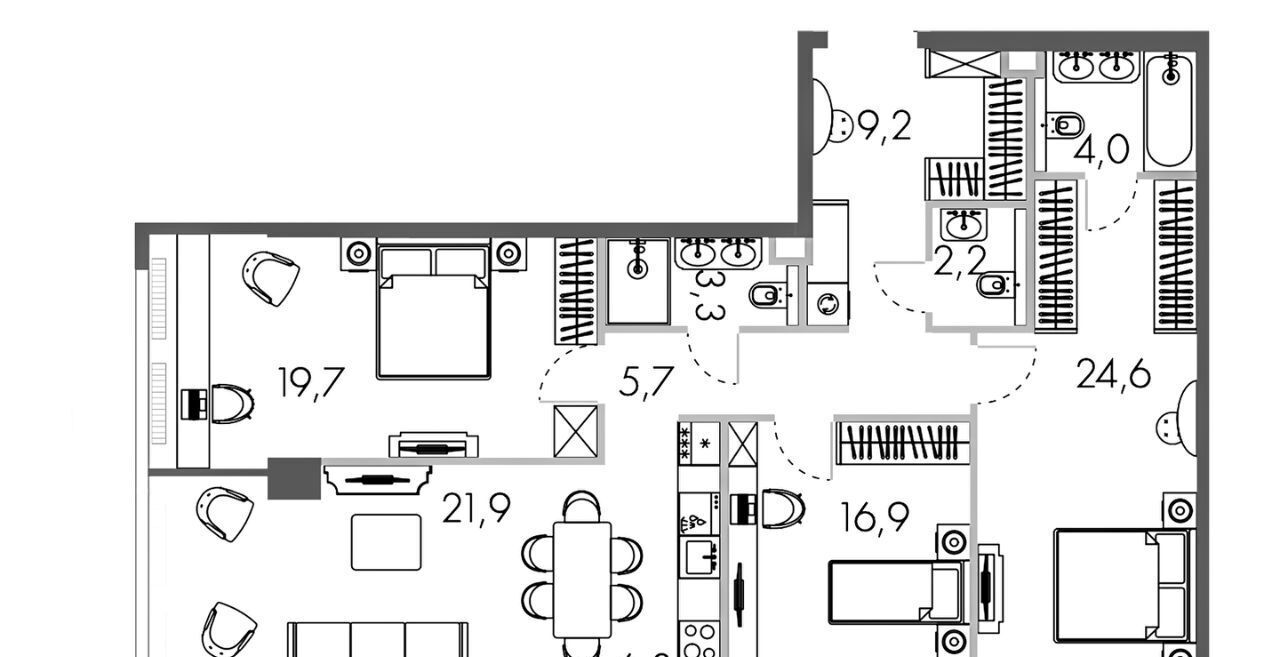 квартира г Москва метро Шелепиха проезд Кутузовский 16а/1 ЖК «River Park Towers Кутузовский» муниципальный округ Дорогомилово фото 3