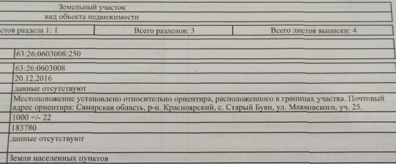 земля р-н Красноярский с Старый Буян ул Маяковского 25 сельское поселение Светлое Поле, Новый Буян фото 3