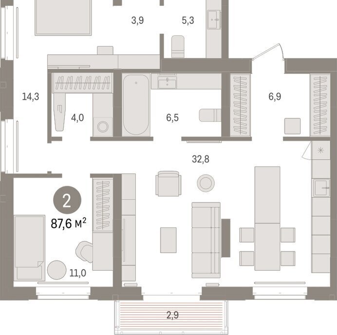 квартира г Тюмень жилой комплекс На Минской фото 2