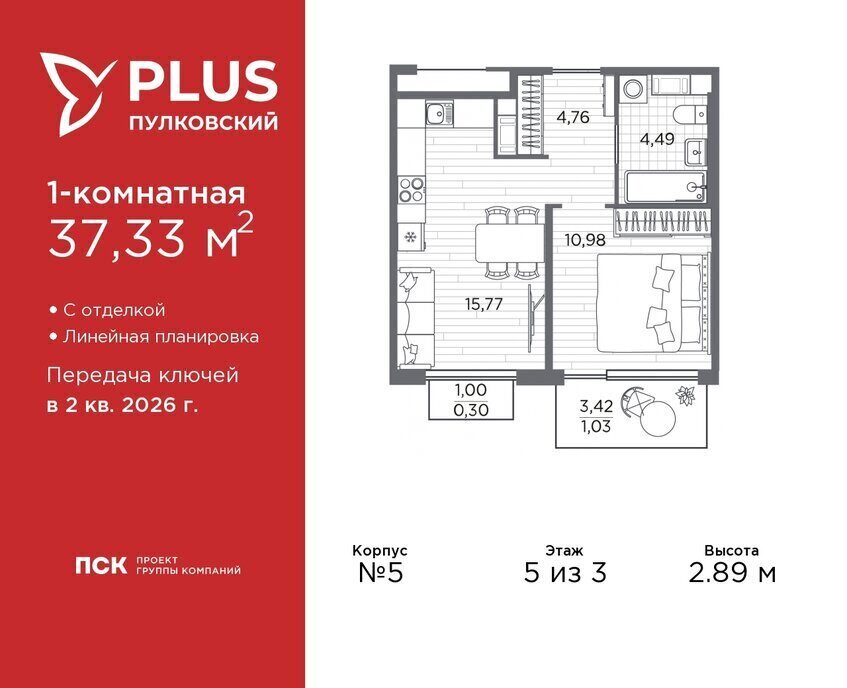 квартира г Санкт-Петербург метро Московская ЖК Пулковский Ленинградская область фото 1