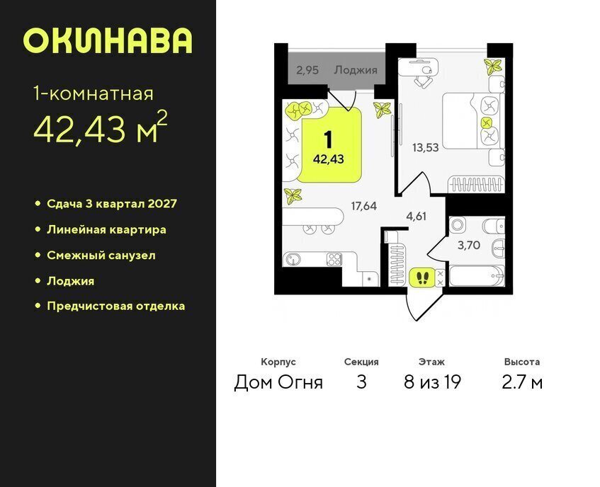 квартира г Тюмень ЖК «‎Окинава» Центральный административный округ фото 1