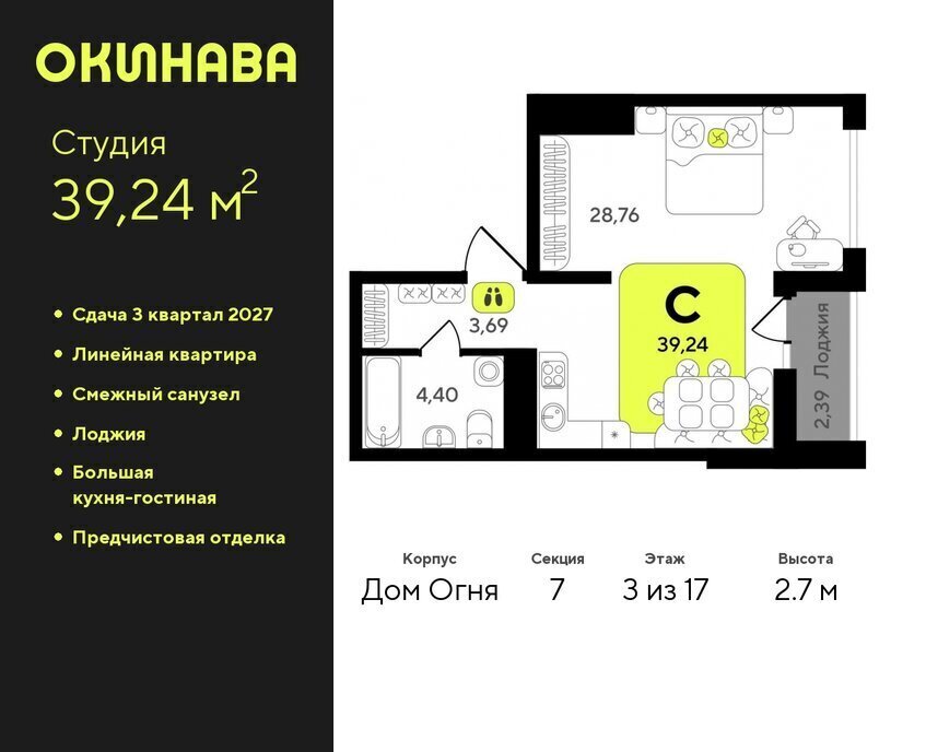 квартира г Тюмень ЖК «‎Окинава» Центральный административный округ фото 1