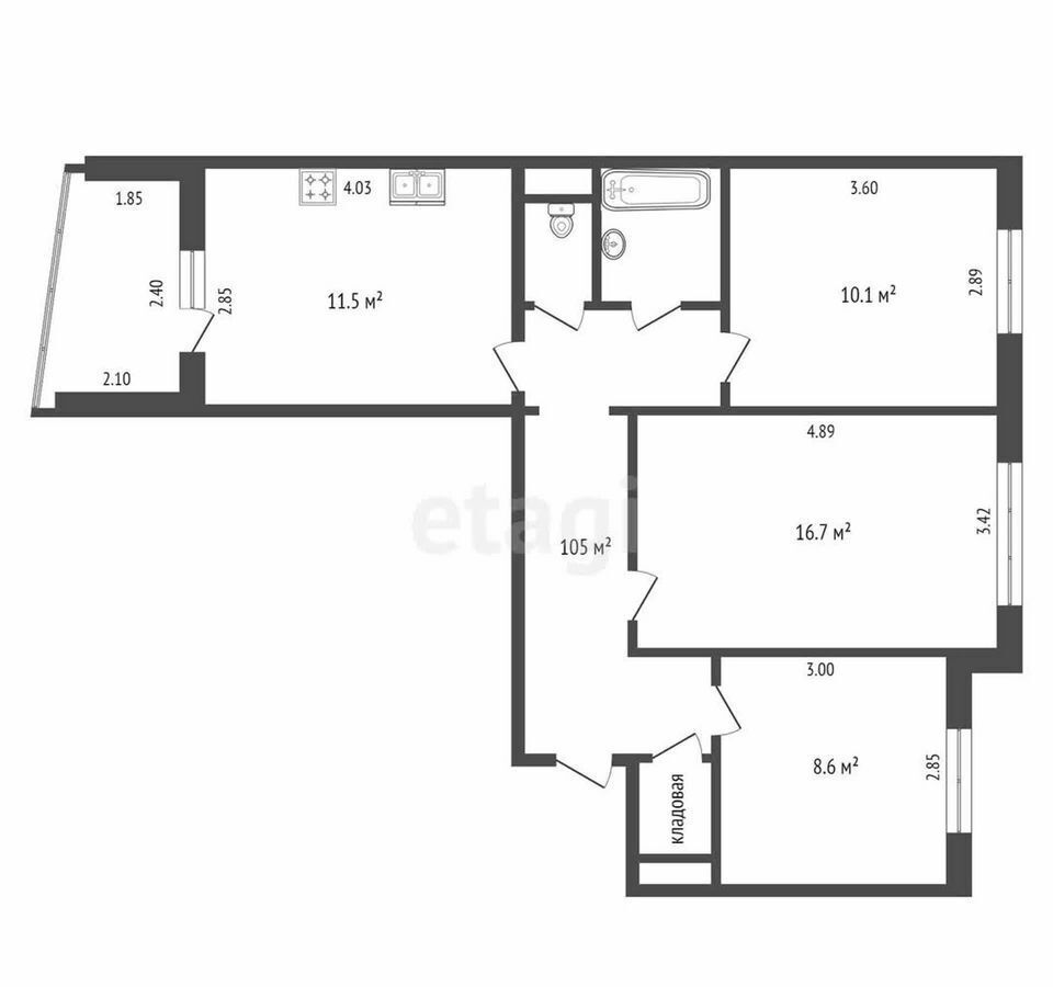 квартира г Омск р-н Кировский б-р Архитекторов 3/2 Кировский АО фото 31