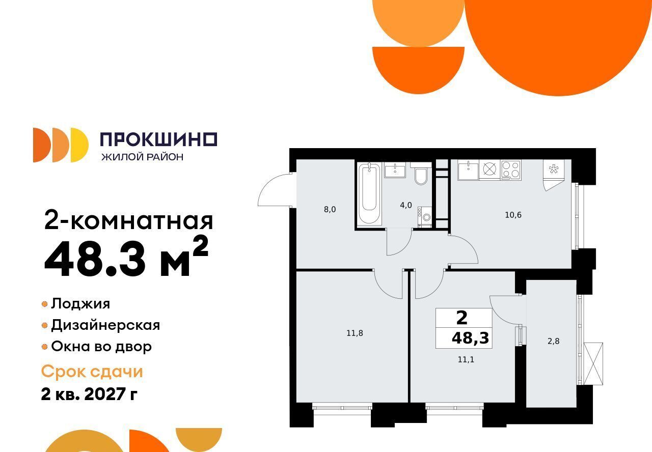 квартира г Москва п Сосенское ЖК Прокшино 1/1 метро Ольховая 7. фото 1