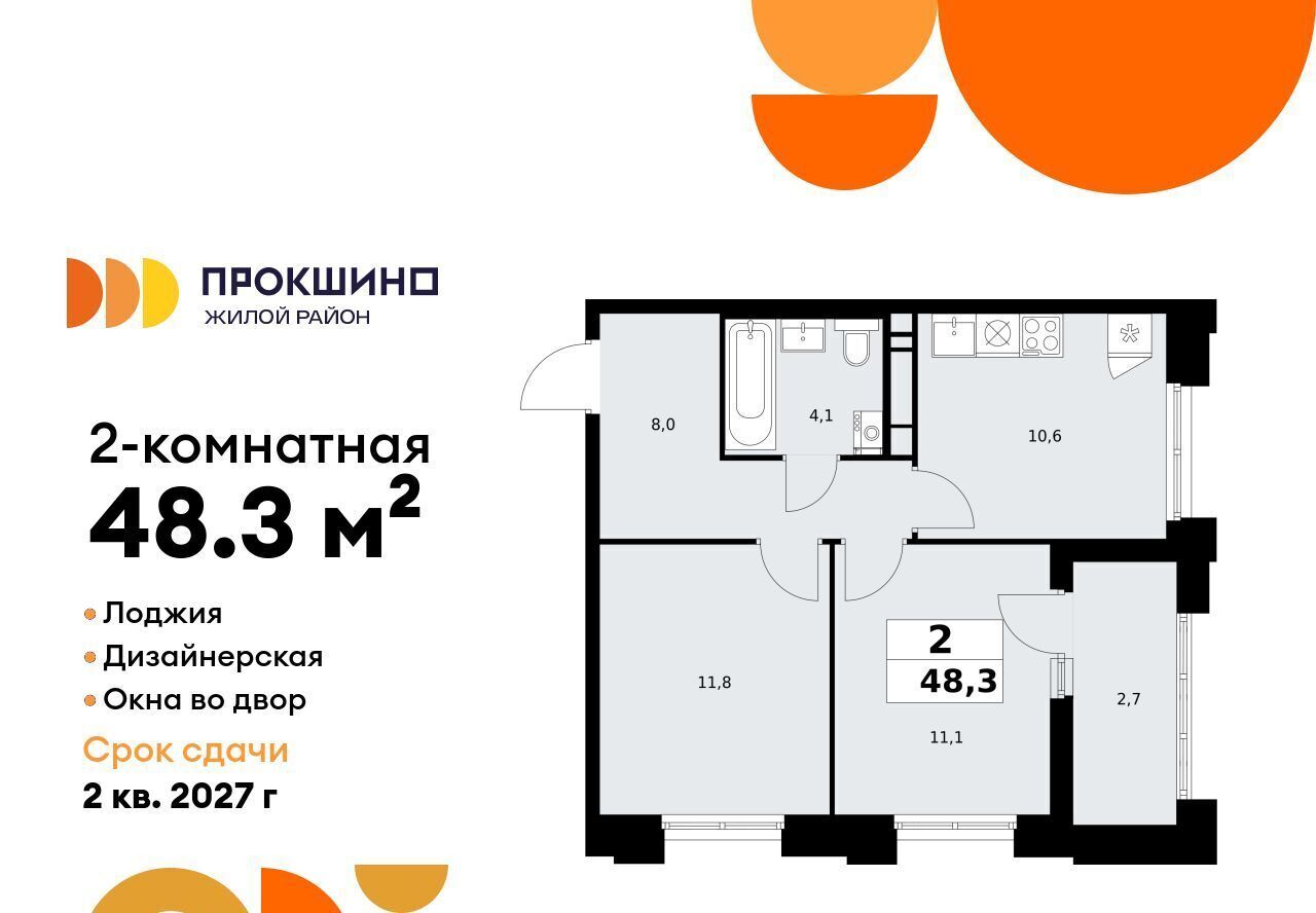 квартира г Москва п Сосенское ЖК Прокшино 1/1 метро Ольховая 7. фото 1