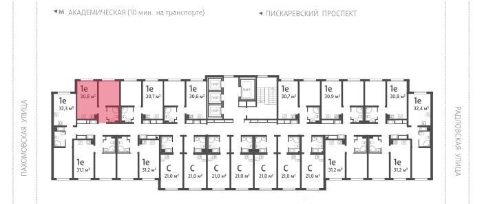 квартира г Санкт-Петербург метро Академическая ул Пахомовская 12к/2 округ Полюстрово фото 2