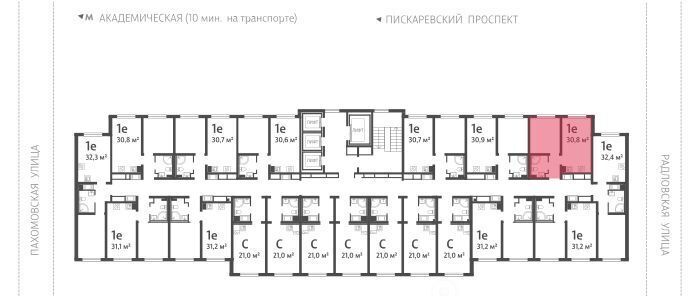 квартира г Санкт-Петербург метро Академическая ул Пахомовская 12к/2 округ Полюстрово фото 2