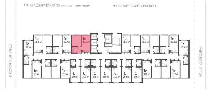 квартира г Санкт-Петербург метро Академическая ул Пахомовская 12к/2 округ Полюстрово фото 2