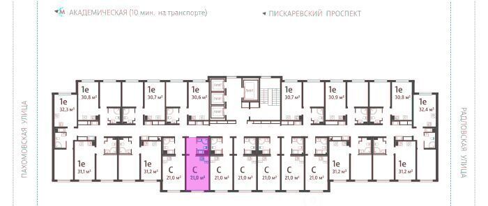 квартира г Санкт-Петербург метро Академическая ул Пахомовская 12к/2 округ Полюстрово фото 2