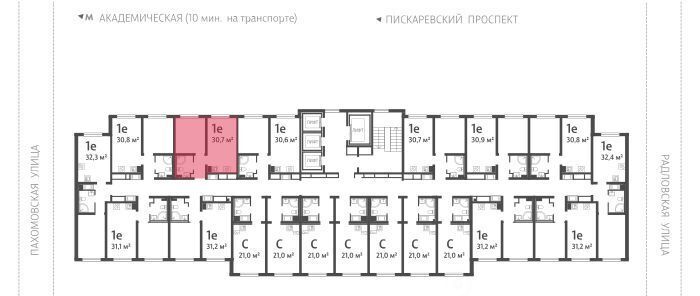 квартира г Санкт-Петербург метро Академическая ул Пахомовская 12к/2 округ Полюстрово фото 2