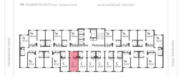 квартира г Санкт-Петербург метро Академическая ул Пахомовская 12к/2 округ Полюстрово фото 2