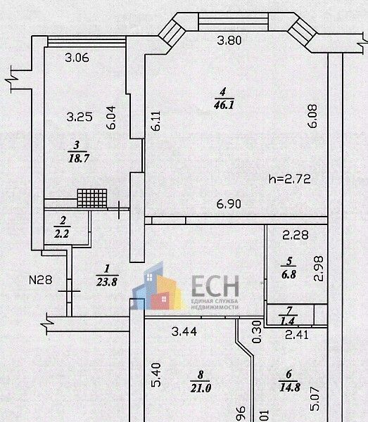 квартира г Тула р-н Центральный пр-кт Ленина 52б Центральный территориальный округ фото 18