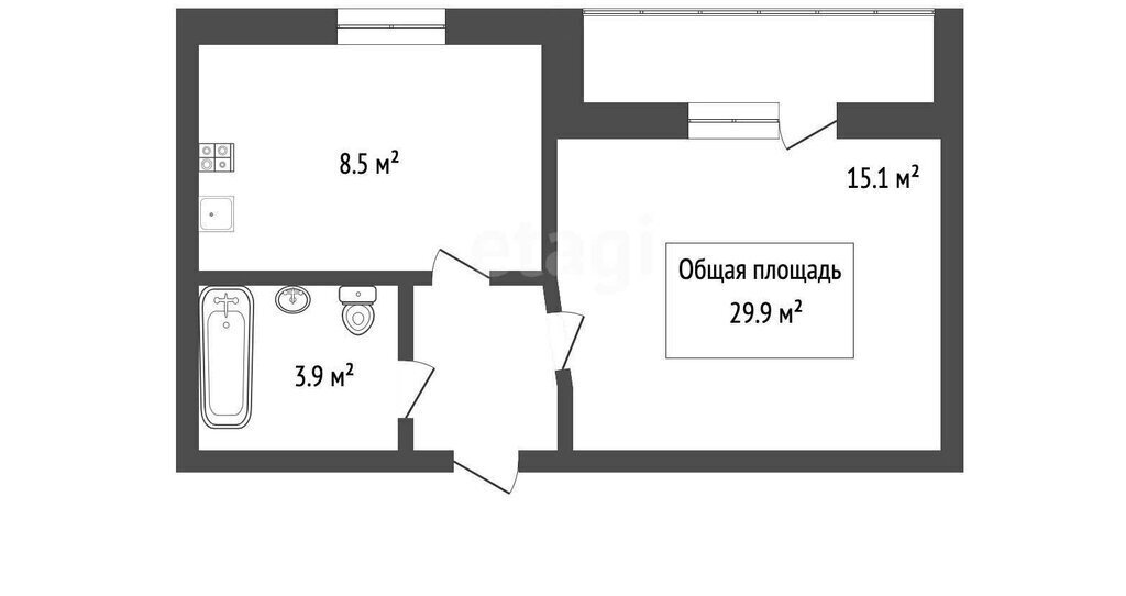 квартира г Томск р-н Кировский Степановка пер Ботанический 3 фото 10