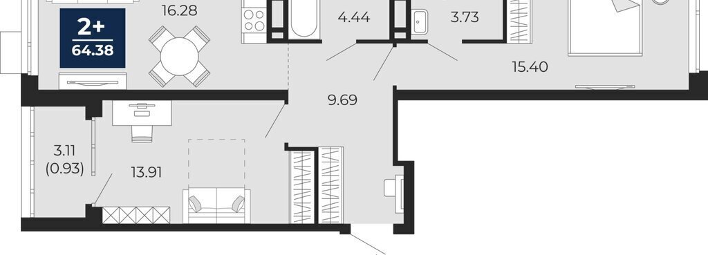 квартира г Тюмень ул Арктическая 16 Калининский административный округ фото 1