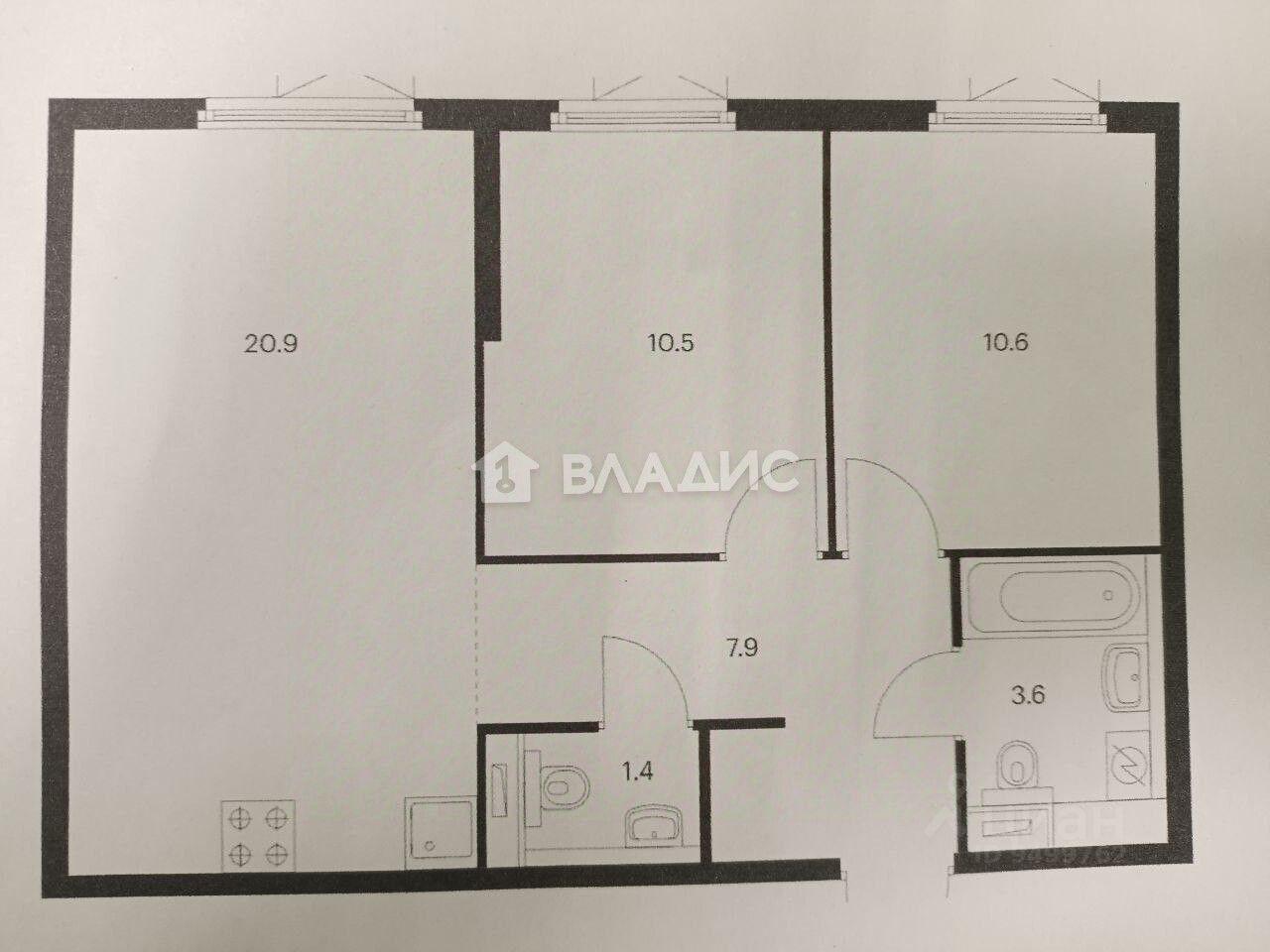 квартира г Москва ВАО Метрогородок ш Открытое 18а/4 Московская область фото 2