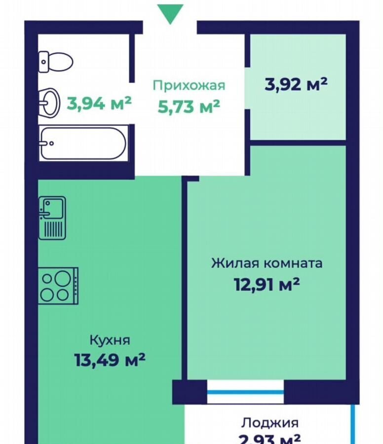 квартира г Ярославль п Сокол р-н Фрунзенский ЖК «АЭРОПАРК» д. 31а фото 4