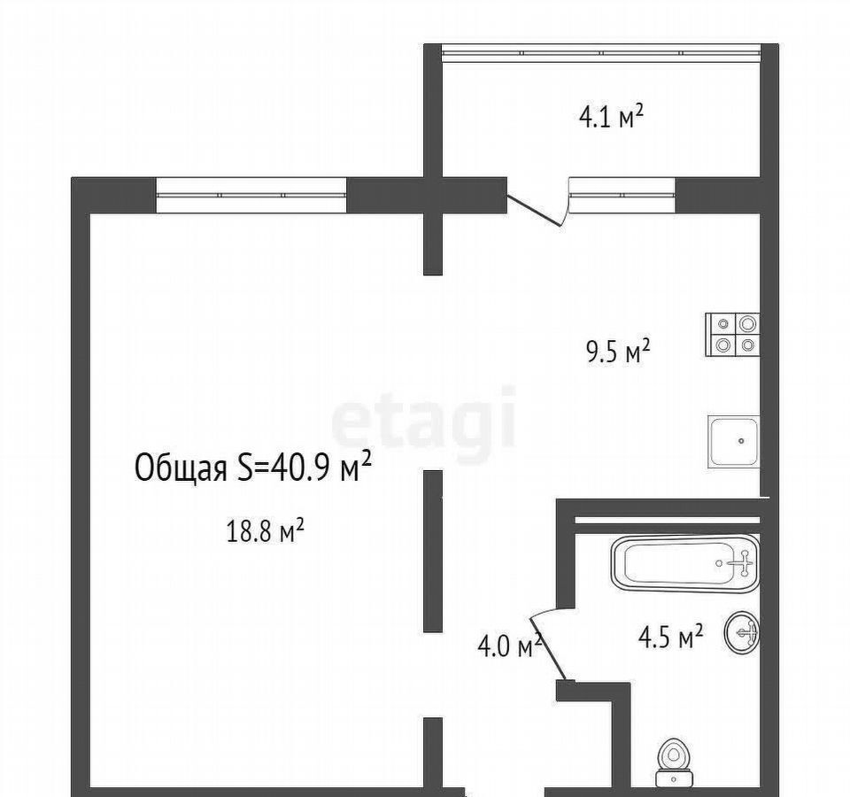 квартира г Новосибирск р-н Калининский ул Игарская 19/1 фото 22