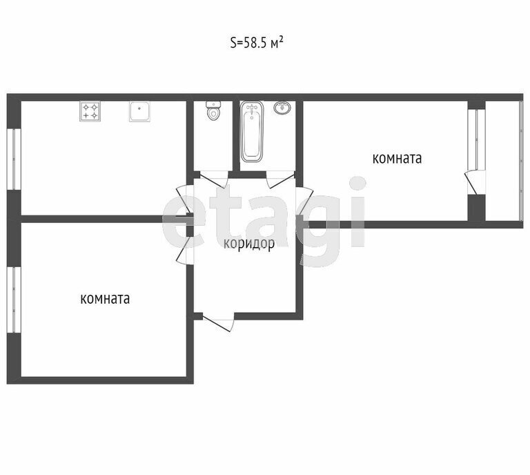 квартира г Ярославль р-н Дзержинский проезд 2-й Брагинский 9 фото 19