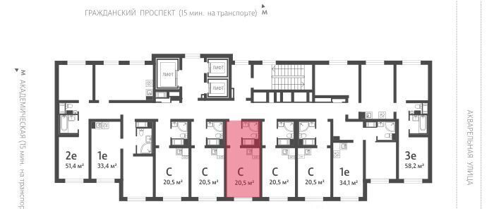 квартира г Санкт-Петербург метро Академическая ЖК «Ручьи» округ Полюстрово фото 2